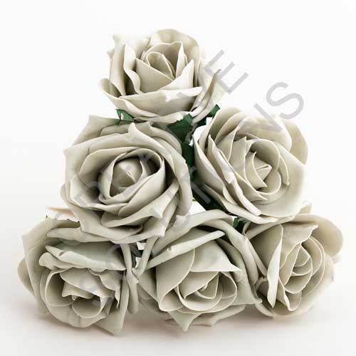 FR-0882 - Silver 5cm Colourfast Foam Roses